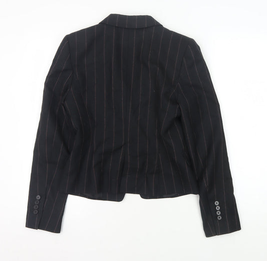 Zara Woman Black Pinstripe Blazer, Size 5, Office Wear