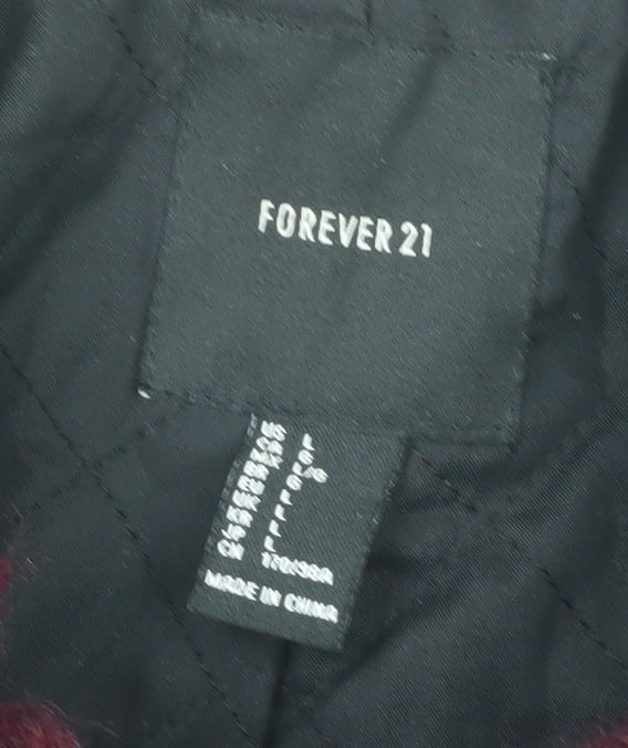 Forever 21 Women's Red Mid-Length Coat, Size L