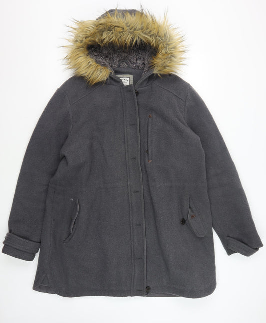 Womens UK Size L FatFace Grey Parka Coat