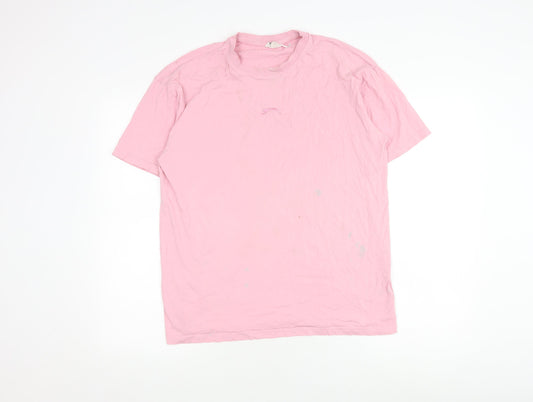Unisex Adults UK Size 10 Slazenger Pink Basic T-Shirt