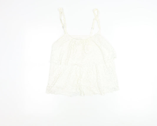 Womens UK Size L Abercrombie & Fitch White Camisole Blouse