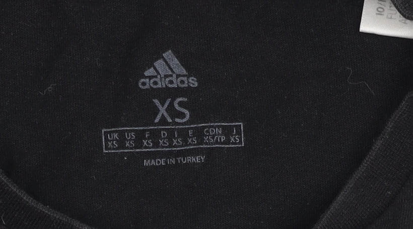 Adidas Men's XS Black Cotton Logo T-Shirt