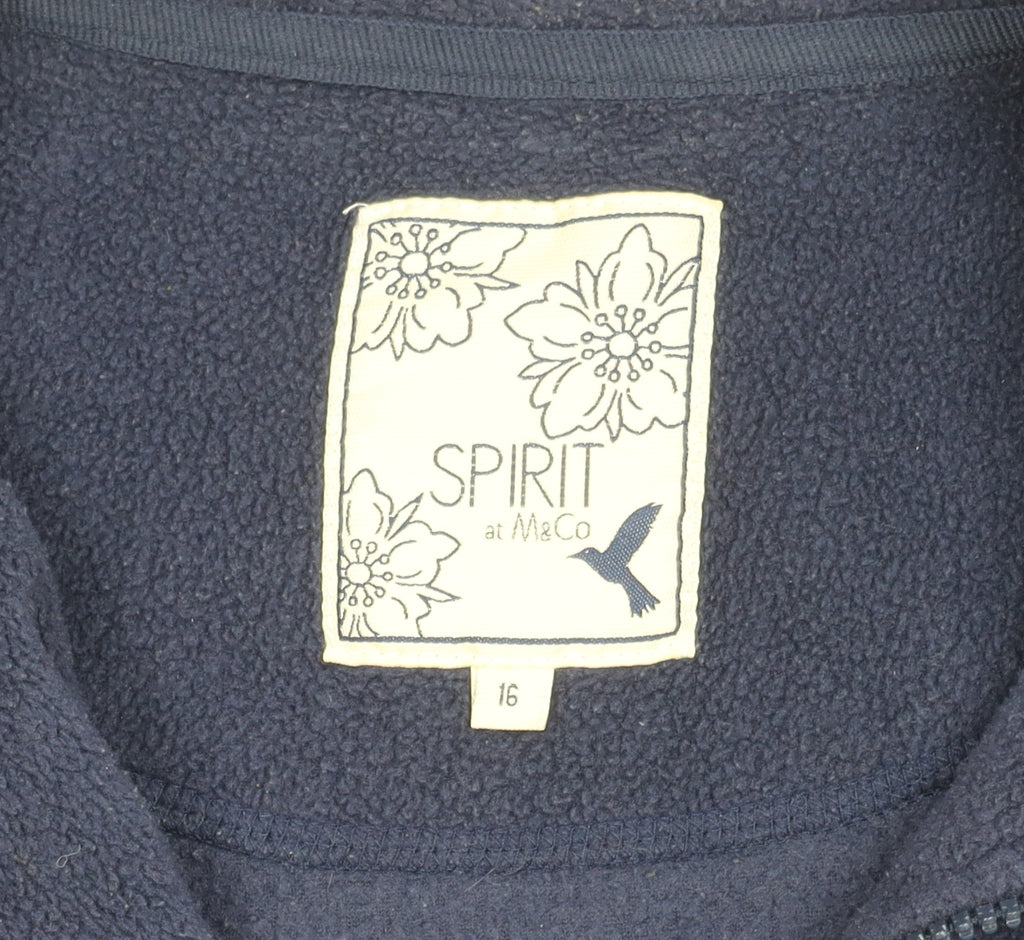 Spirit at M&Co Women's Blue Fleece Jacket Size 16