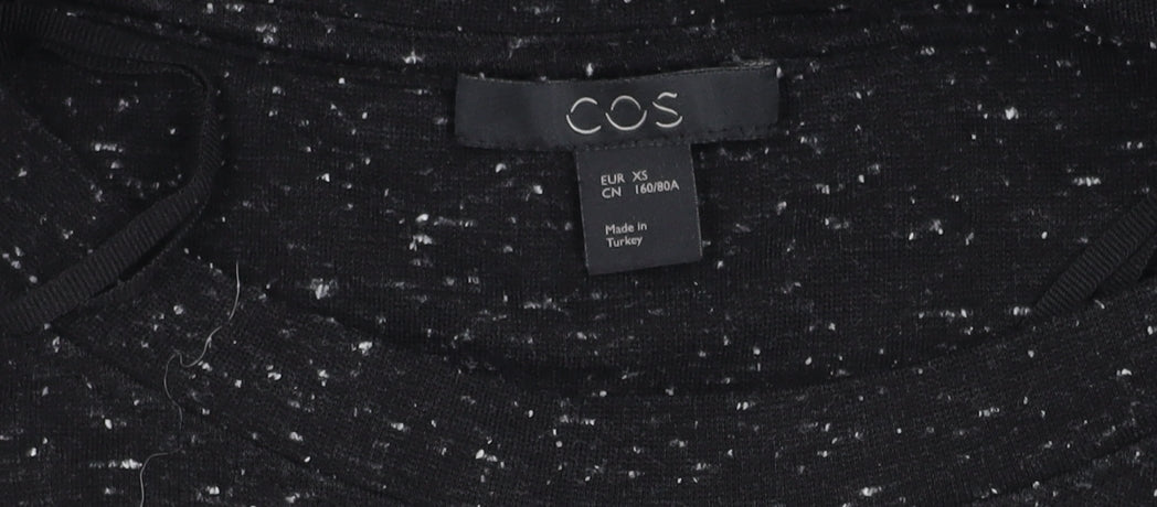 Womens UK Size XS COS Black Basic T-Shirt