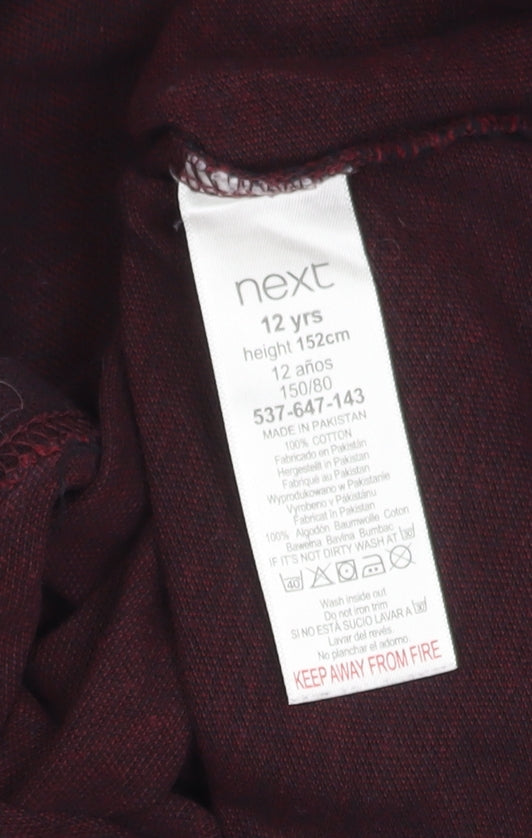 Next Boys Red Long Sleeve Cotton Pullover Top Size 12