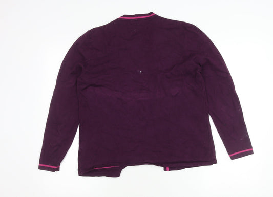 Eastex Women's Purple Cardigan Size 14, Striped Knit
