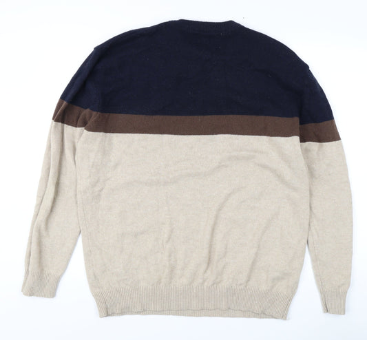 Next Men's Beige 2XL Crew Neck Pullover Jumper