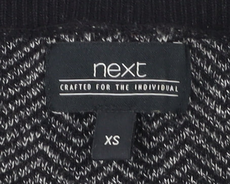 Next Men's Black XS Pullover Sweater - Cotton Crew Neck