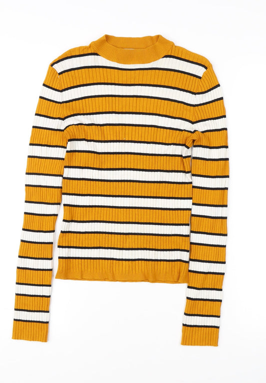 Womens UK Size 12 Bershka Yellow Pullover Jumper