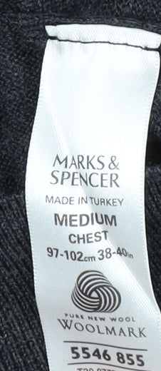 Marks and Spencer Men's Black Medium Stripe Pullover