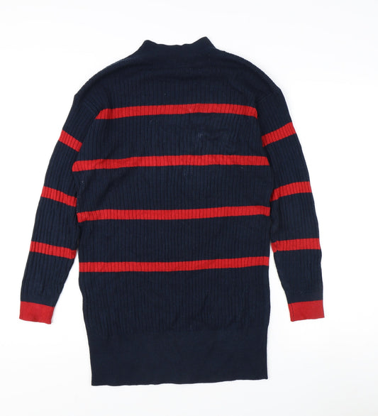 Marks and Spencer Men's Blue Striped XS Jumper