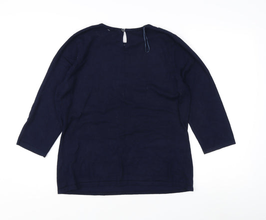 Bonmarche Women's Blue Striped Pullover Jumper, Size 16/18