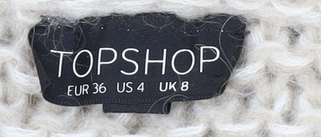 Womens UK Size 8 Topshop Beige Pullover Jumper