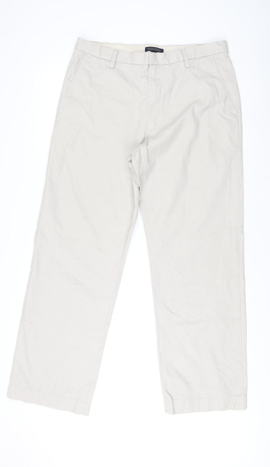 Mens UK Size 35 Banana Republic Relaxed Fit Chino Beige Trousers