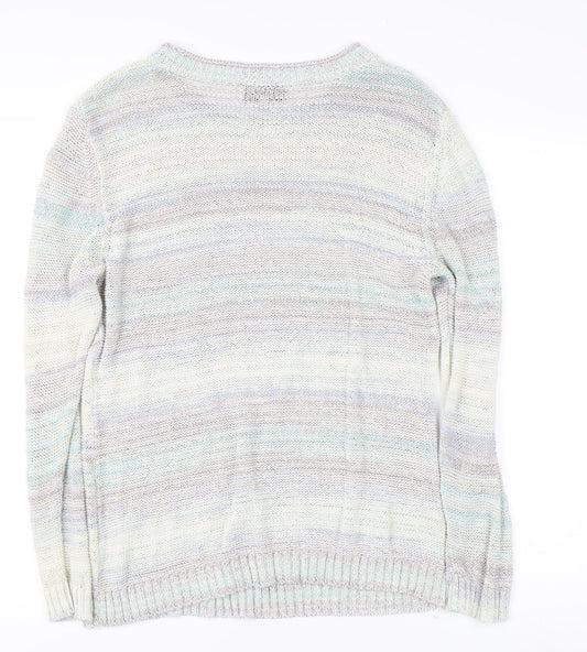 Womens UK Size S Mud Flower Multicoloured Pullover Jumper