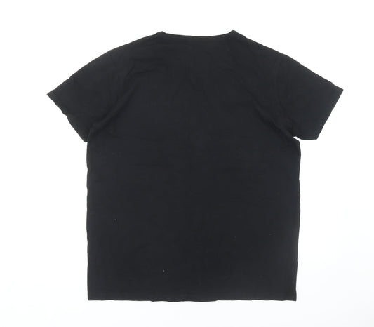 Lyle & Scott Men's Black Crew Neck T-Shirt, Size L