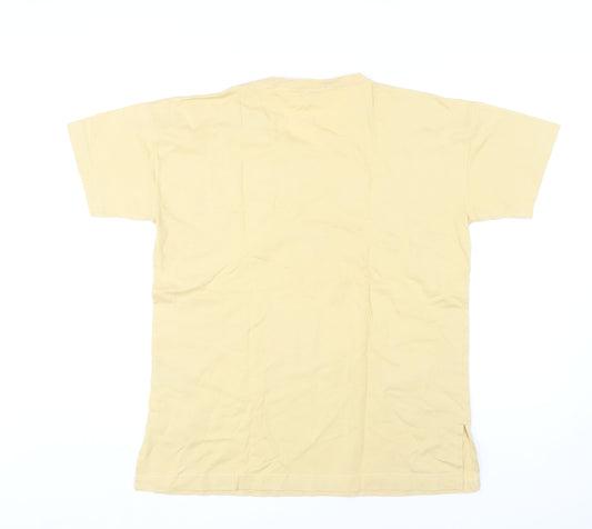 Womens UK Size 14 Racing Green Beige Basic T-Shirt