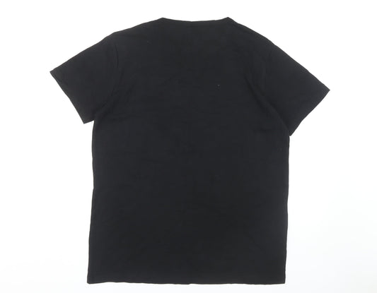 Lyle & Scott Men's Black Cotton T-Shirt, Size L