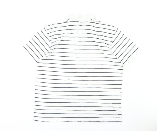 Fred Olsen Men's White 2XL Striped Polo Shirt