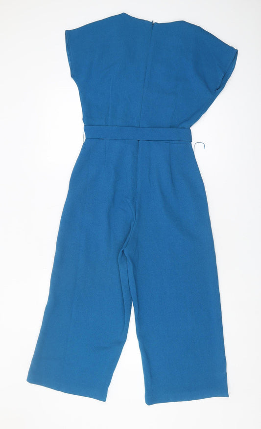 Oasis Women's Blue Sleeveless Jumpsuit, Size 6, Belted Style