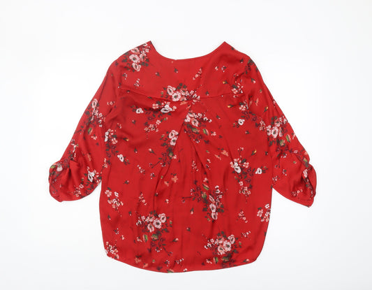 Womens UK Size EUR 40 UK 12 Stradivarius Red Blouse