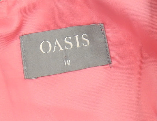 Oasis Women's Black Striped Bodycon Dress - Size 10