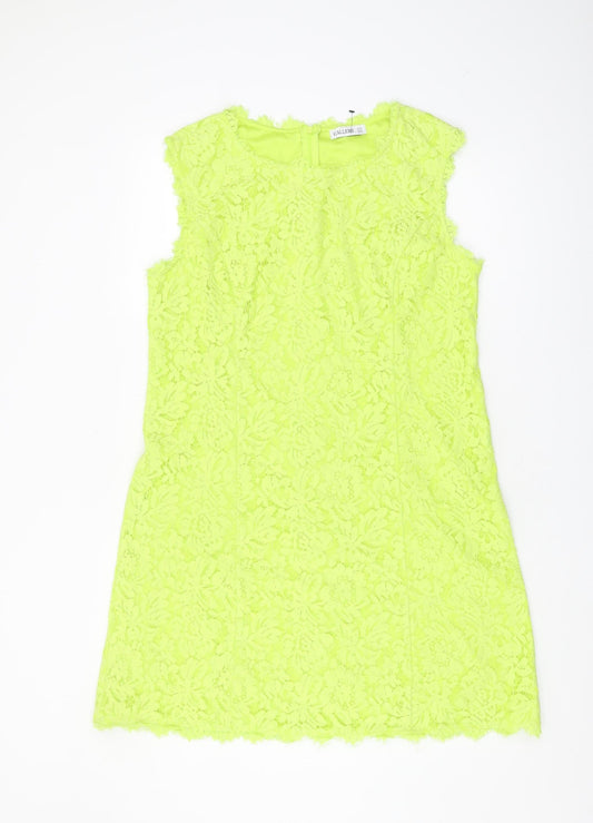 Additional front view of Gallery Women's Green Sheath Dress, size 16, Elegant Partywear