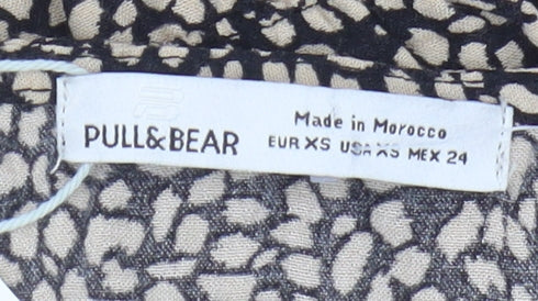 Womens UK Size XS Pull&Bear Multicoloured Cropped Blouse