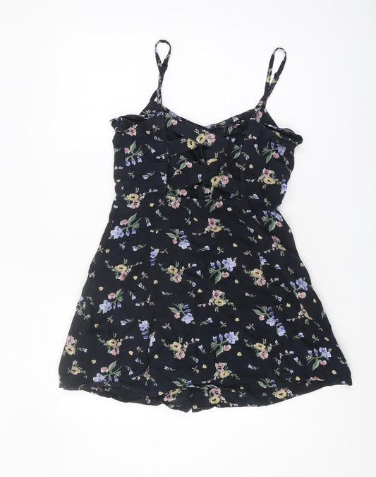 Urban Outfitters Women's Black Floral Slip Dress S