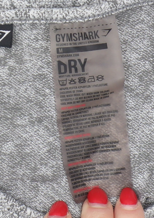 Gymshark Women's Grey Cropped Long Sleeve Top - M