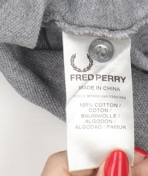 Fred Perry Men's Grey Slim Polo Shirt M