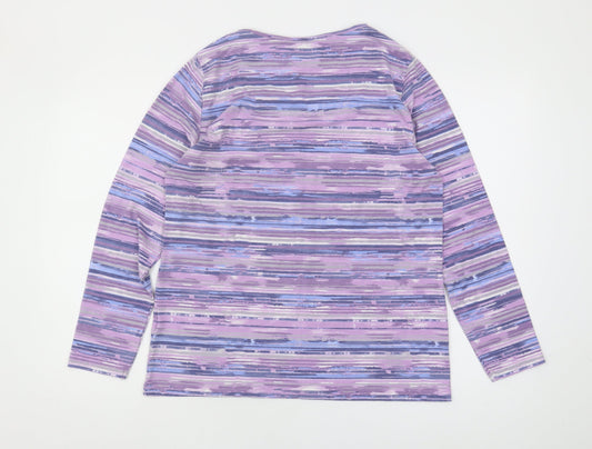 Isle Collection Women's Multicoloured Striped T-Shirt M