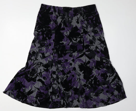 BHS Women's Purple Floral Skirt, Size 14, New with Tags