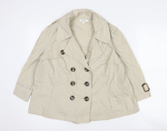 Womens UK Size 12 Marks and Spencer Beige Pea Coat