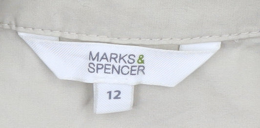 Womens UK Size 12 Marks and Spencer Beige Pea Coat