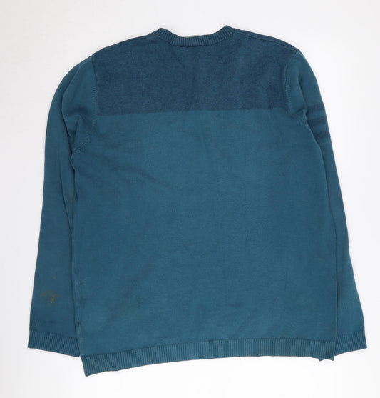 Adidas Men's Blue V-Neck Pullover Jumper M