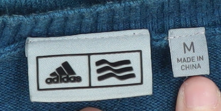 Adidas Men's Blue V-Neck Pullover Jumper M