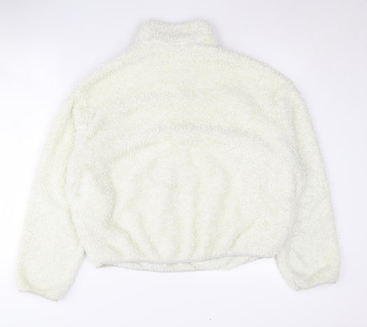 H&M Women's White Mock Neck Sweatshirt Size 12