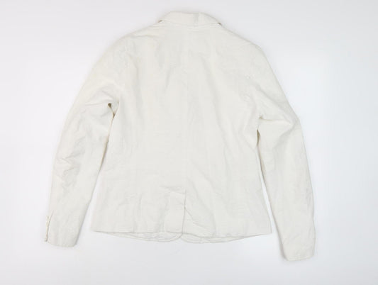 Gap Women's White Blazer Jacket, Size 6, Casual Look