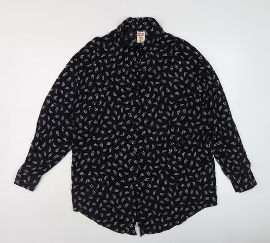 Womens UK Size 14 Clockhouse Black Button-Up