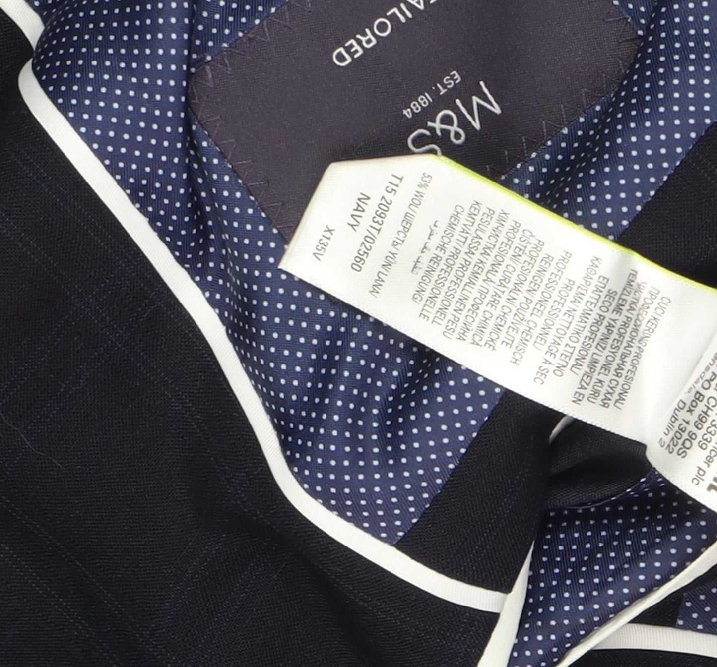 Mens UK Size 36 Marks and Spencer Regular Blue Suit Jacket