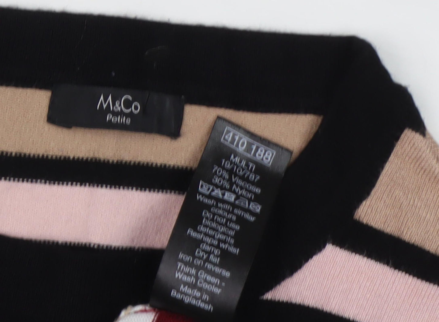 Womens UK Size 10 M&Co Multicoloured Pullover Jumper
