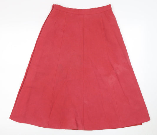 Jaeger Women's Red Wool A-Line Midi Skirt Size 12