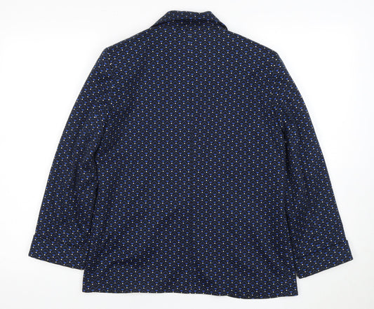 Topshop Women's Blue Geometric Blazer Size 10