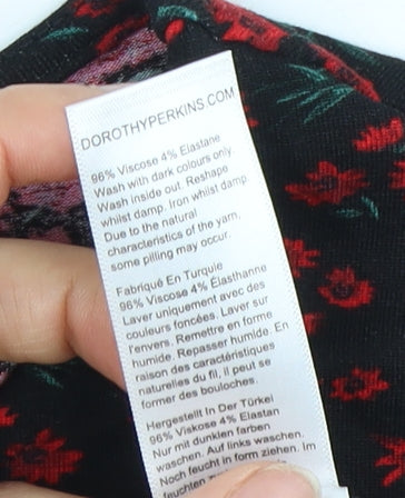 Dorothy Perkins Women's Black Floral A-Line Dress