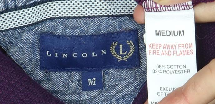 Lincoln Men's Purple Polo Shirt Medium