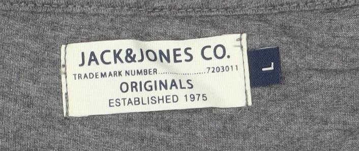 Mens UK Size L JACK & JONES Grey T-Shirt