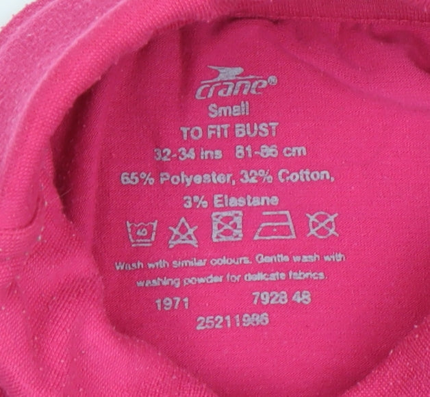 Womens UK Size S Crane Pink Basic T-Shirt