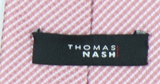 Thomas Nash Men's Pink Slim Tie, Geometric Pattern, One Size