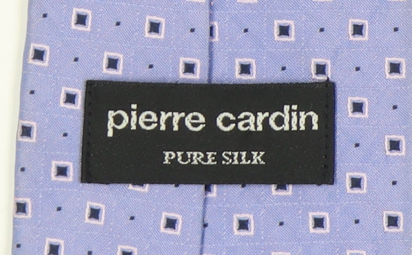 Mens Pierre Cardin Blue Geometric 100% Silk Tie